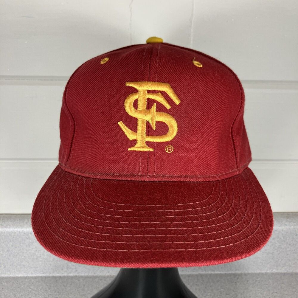 Vtg 80s 90s New Era FSU Hat Cap Florida State Seminoles Big Logo Noles Snapback